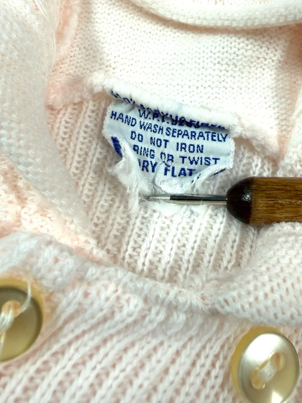 VINTAGE SEARS Girls Hooded‎ Knit Sweater Jacket 3-6 Months Cottagecore Heirloom